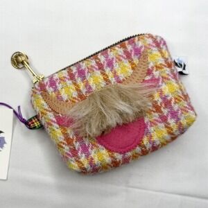 NWT Harris Tweed Thistlecrafts Highland Cow Coin Purse Scottish Wool Handmade UK
